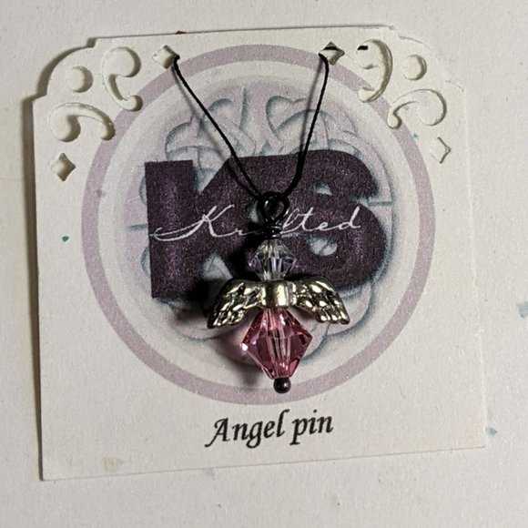 Handcrafted AngelPin in genuine 6mm Rose Swarovski crystal & 4mm crystal AB.New! - Picture 6 of 10